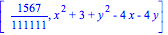 [1567/111111, x^2+3+y^2-4*x-4*y]